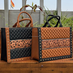 Minimalist Latest Design Fashion Hand Tooled <b>Quilted</b> Leather Shoulder Handbags Luxury Designer Real Leather Tote <b>Bags</b> for Women - Product Image 4