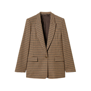 100% Wool Men Blazer <b>Jacket</b> 550g Thick Tweed Houndstooth Single Breasted Retro Casual Business <b>Wedding</b> Unisex Custom Made Winter - Product Image 1