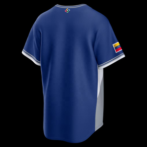 Maillot de baseball personnalisé à boutons, vêtements de sport, impression par sublimation, maillot d'équipe, design personnalisé avec nom de pays et drapeau - Product Image 2