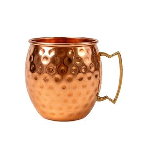 Hammered Copper <b>Mug</b> Round Vintage Style Durable Metal Drinkware Copper bulk supply Copper wholesale India Copper export India - Product Image 1