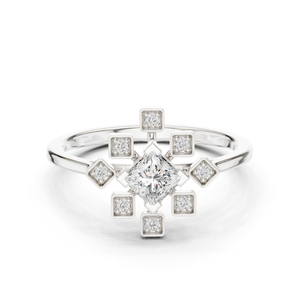 Bague en or jaune géométrique élégante et élégante - Product Image 6