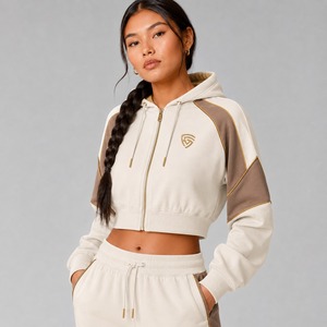 Manufacturing Customizable Color Logo All Seasons Easy Women <b>Crop</b> <b>Top</b> Hoodie Full Zip Cotton 100% Fleece Women <b>Crop</b> <b>Top</b> <b>Hoodies</b> - Product Image 2