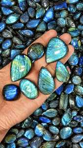 Cabujón de Labradorita Natural Azul Brillante al por Mayor, Gema Suelta con Efecto de Fuego Azul, Cristal de Cuarzo para Fabricación de Joyas - Product Image 3