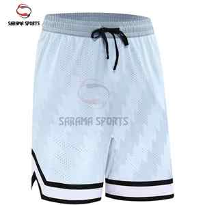 Shorts de basketball personnalisés légers et respirants en maille polyester avec design rayé pour hommes - Product Image 1