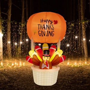 6ft 15W 5 LED Lights Turkey Hot Air Balloon Inflatable Outdoor Holiday Yard Decorations Garden Turkey Decoration - Product Image 2