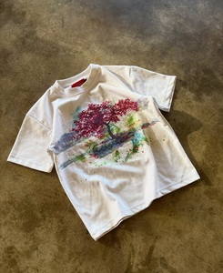 2026 New Custom Oversized <b>White</b> Graphic T Shirt Men Premium Cotton Tree Printed Streetwear <b>Tee</b> OEM Men Premium Cotton - Product Image 2
