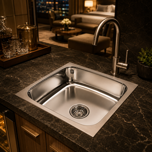 Évier de cuisine carré en acier inoxydable à cuve unique à encastrer avec garantie de 5 ans, design moderne pour usage intérieur - Product Image 6