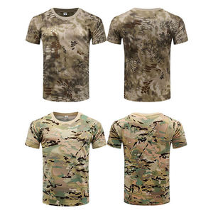 Camiseta de Manga Corta de Camuflaje para Hombre, Transpirable, de Poliéster, Ropa Táctica para Exteriores - Product Image 2