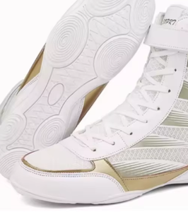 Zapatos de Boxeo Blancos con Suela Alta, Material PU, Botas de Entrenamiento Duraderas, Transpirables y Ligeras para Todas las Temporadas - Product Image 4