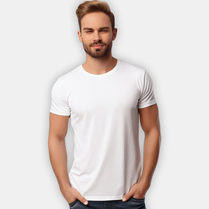 T-shirt basique à manches courtes décontracté unisexe, t-shirt vierge pour impression sérigraphique, tissu en coton doux de qualité supérieure - Product Image 2