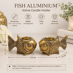 Jaffsexports - Portavelas Cilíndrico de Aluminio, Acabado Dorado, Hecho a Mano, Ecológico, Duradero, para Uso Religioso, Decoración del Hogar - Product Image 1