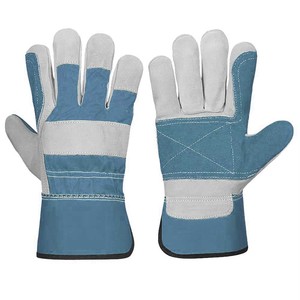 Guantes de Trabajo de Cuero Verde, Resistentes a la Abrasión, Antideslizantes en las Puntas de los Dedos, Puño Recto, Guantes de Seguridad de Uso General, Resistentes al Fuego y a las Salpicaduras - Product Image 2
