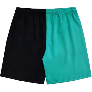 Pantalones Cortos Deportivos para Hombre, Diseño Moderno, Color Verde Azulado y Negro, Diseño Dividido, Ligeros, Casuales, de Verano, Cintura Elástica, para Uso Diario - Product Image 6