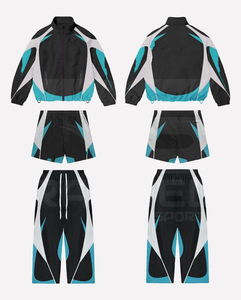 Men's Sporty Tracksuit <b>Set</b> 100% Nylon Quick Dry Summer Jacket Shorts Pants Regular Fit Adult Wear Sublimation Print Spring - Product Image 4