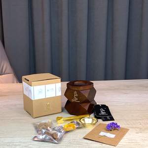 TIMELESS CRAFT Luxury Vintage Omani Design Madkhan Bakhoor Incense Burner Eco-Friendly Handmade Wooden Aromatherapy Diffuser - Product Image 2