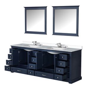 Blu navy 84 pollici. L X 22 Pollici Mobile bagno doppio D con piano in quarzo bianco e 34 pollici Set Rubinetto con 2 Specchi per Mobili Bagno - Product Image 5