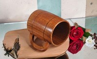 Verre à shot Viking Oak - Personnalisable, style américain, compatible lave-vaisselle, écologique, avec couvercle en bois et emballage sur mesure