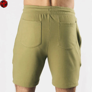 Pantalones Cortos de Felpa Francesa Tejida para Hombre, Color Azul Claro, Cintura Media, Corte Ajustado, Elásticos, Casuales, para Correr, Primavera, 180 Gramos, Estilo Urbano, Talla Estadounidense - Product Image 6