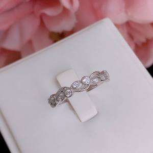 Anillo de compromiso de plata de ley con topacio blanco, estilo eternidad, para fiesta, regalo de aniversario para mujer - Product Image 3