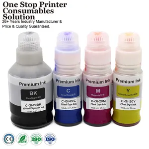 INK-POWER GI20 GI 20 Color Premium Compatible Botella a granel Tinta de recarga a base de agua para impresora Canon PIXMA G5020 G6020 G7020