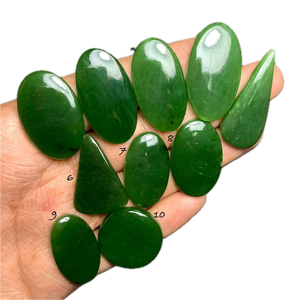 Cabujón de jade nefrita, jade verde natural de primera calidad, piedra preciosa para la elaboración de joyería. - Product Image 3