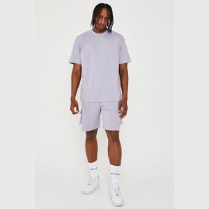 Ensemble 2 pièces T-shirt et short délavé à l'acide de haute qualité, personnalisé, coupe oversize, 100% coton respirant, style urbain pour homme - Product Image 2