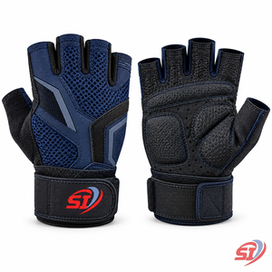 <b>Men</b>’s Breathable Weightlifting Gloves Custom Grip Palm Workout Gloves Supplier - Product Image 1