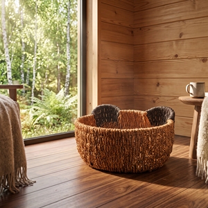 Cesta de Almacenamiento de Fibra Natural, Cesto Tejido con Forma de Elefante, Cesto para Juguetes Hecho a Mano, Organizador Novedoso de Artesanía Balinesa, Decoración para el Hogar - Product Image 4