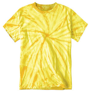 Camiseta de algodón negra con efecto tie-dye para hombre, manga corta, cuello redondo, corte regular, informal, con diseño tejido. - Product Image 3