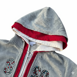 Sweat à capuche double à fermeture éclair avec strass, tendance et très demandé pour l'hiver, fabriqué en usine, prix abordable pour hommes - Product Image 4