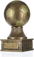 Trophée de football en métal de qualité supérieure, de classe mondiale - 6 ou 8 pouces de haut, trophée moulé sous pression avec plaque gravée sur demande