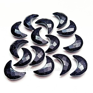 Piedra Preciosa de Piedra Solar Negra Natural en Forma de Luna Creciente de 18 mm, Tallada a Mano y Facetada, Precio al por Mayor para la Fabricación de Joyas - Product Image 3