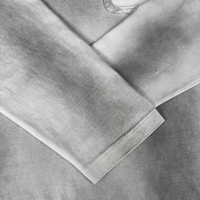 T-shirt à manches longues personnalisé 300 GSM en coton pur délavé et vieilli, style streetwear pour homme