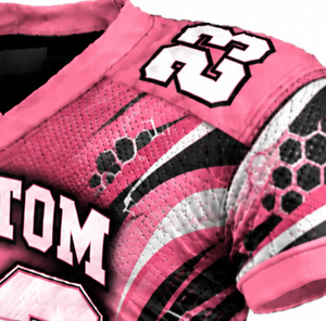 Maillot de football américain personnalisé pour hommes, vêtements de sport en polyester, maille respirante, manches courtes, uniforme d'équipe, impression par sublimation - Product Image 4