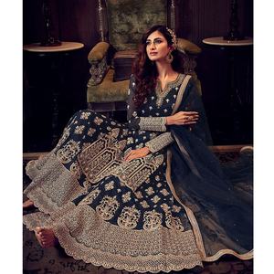 2021 dernière collection de costumes de mariage indiens pakistanais Lehenga robe de mariée soie Shalwar Kameez vente chaude! - Product Image 5