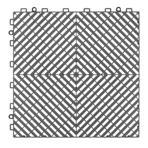 Tappetino Modulare Drenante 3,6x3,6m, 55 Pezzi, Antiscivolo, Grigio, in PP, Tappeti a Incastro, Pavimentazione in Plastica - Product Image 6