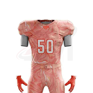 Uniforme de Fútbol Americano para Hombre, Rojo y Negro, Impresión por Sublimación, Transpirable, Poliéster, Jersey de Equipo para Adultos con Mangas Cortas - Product Image 4