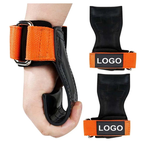 Poignées de paume sans doigts pour l'exercice avec sangle de maintien noire, poignée de paume rouge avec néoprène respirant réglable de qualité OEM supérieure - Product Image 1
