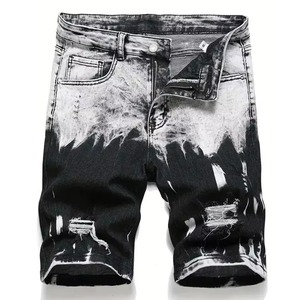 Pantalones cortos de mezclilla para hombre al por mayor, estilo casual, rectos, holgados, hasta la rodilla, para uso urbano, personalizados - Product Image 1