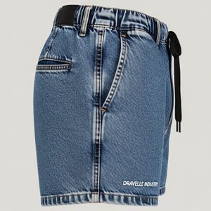 Men's Acid Washed Shorts Drawstring Screen Printed Summer Vintage Street Cotton Custom logo Men Acid Wash Shorts Customized - Product Image 3