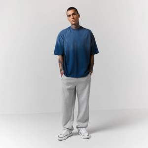 Camiseta de algodón tejida de gran tamaño con efecto tie-dye de alta calidad para hombre, tallas grandes, personalizada, de peso pesado, 100% poliéster. - Product Image 5