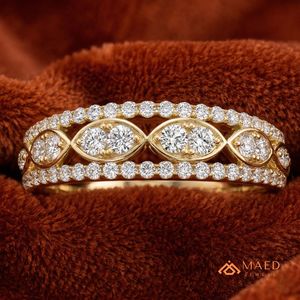 Anillo de Eternidad Vintage Chapado en Oro de 18K con Moissanita, Joyería Nupcial de Diamantes para Mujer, Lujo Estadounidense - Product Image 3