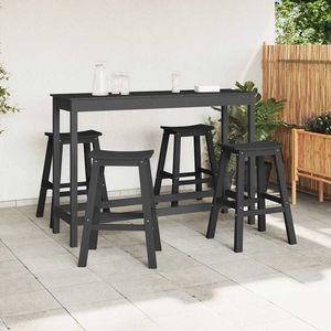 Juego de bar para jardín de 4 piezas de HDPE negro - Product Image 3