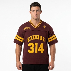 เสื้อเชิ้ตโอเวอร์ไซส์ผู้ชาย ลายโลโก้ด้านหน้าพิมพ์ดิจิทัลตามสั่ง เนื้อผ้าถัก ระบายอากาศได้ดี ผ้าฝ้าย 100% ป้องกันการเป็นขุย แขนสั้น - Product Image 1