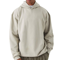 Hoodie Pria Oversize Premium Bahan Fleece Katun Tebal, Model Longgar, Hoodie Dapat Disesuaikan, Kantong Kanguru, Lengan Panjang, Kasual