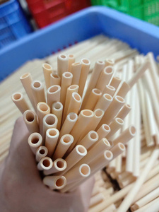 Branded Bamboo <b>Straws</b> <b>Reusable</b> Biodegradable Natural Drinking <b>Straws</b> with Cleaning Brush and Cotton Bag Set - Product Image 6