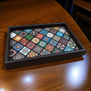 Bandeja Decorativa de Madera de Lujo Estilo Bohemio para Mesa de Centro, Barra de Cocina y Decoración del Hogar - Product Image 5