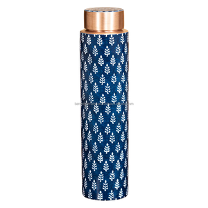 Bouteille à boire en cuivre de qualité supérieure avec autocollant et finition polie pour la consommation et l'utilisation en cuisine, bouteille en cuivre anti-fuite - Product Image 5