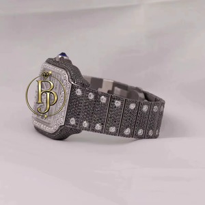 Briva – montre analogique à Quartz pour hommes, de luxe, style Hip Hop, verre carré, bracelet en acier inoxydable, résistant à l'eau 10 bars, jour/Date - Product Image 5