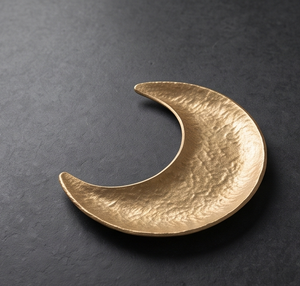 Bandeja de Servir de Metal Dorado con Forma de Luna Creciente Personalizada, Plato con Textura Agrietada, Vajilla Elegante para Suministro al por Mayor - Product Image 2